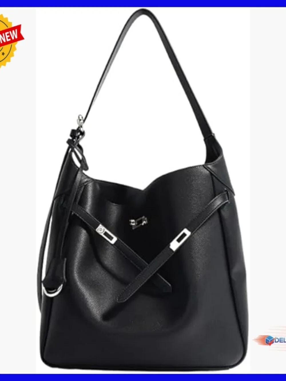 Genuine Leather Hobo Bag, Adjustable Strap, Holds Laptop & iPad